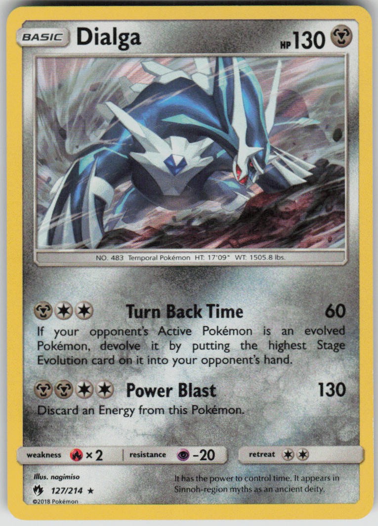Pokemon Dialga Holo Rare SM - Lost Thunder 127/214 NM
