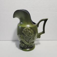 Royal Haeger MCM Lotus Flower Pitcher Dark Gr...
