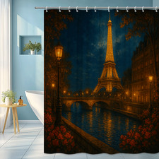 Elegant Eiffel Tower Shower Curtain for Home Decor