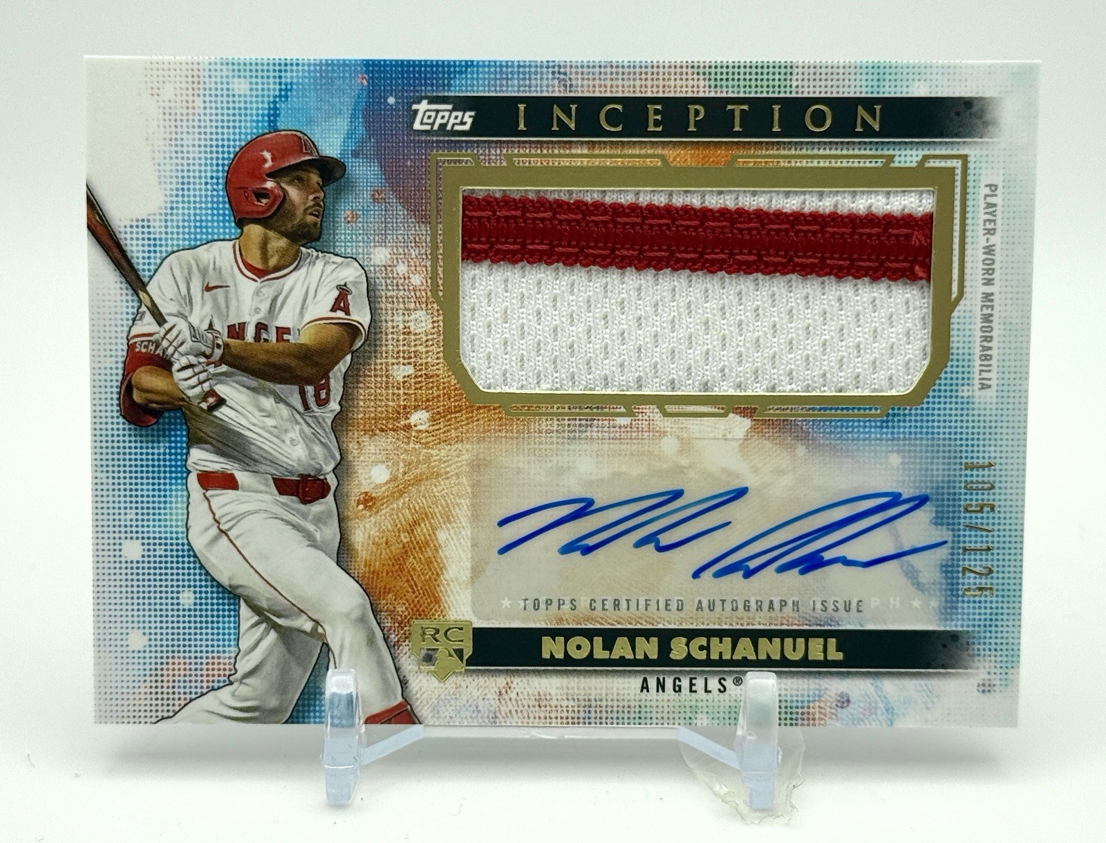 2024 Topps Inception Nolan Schanuel 2-Color Patch Auto RPA /125 RC Angels