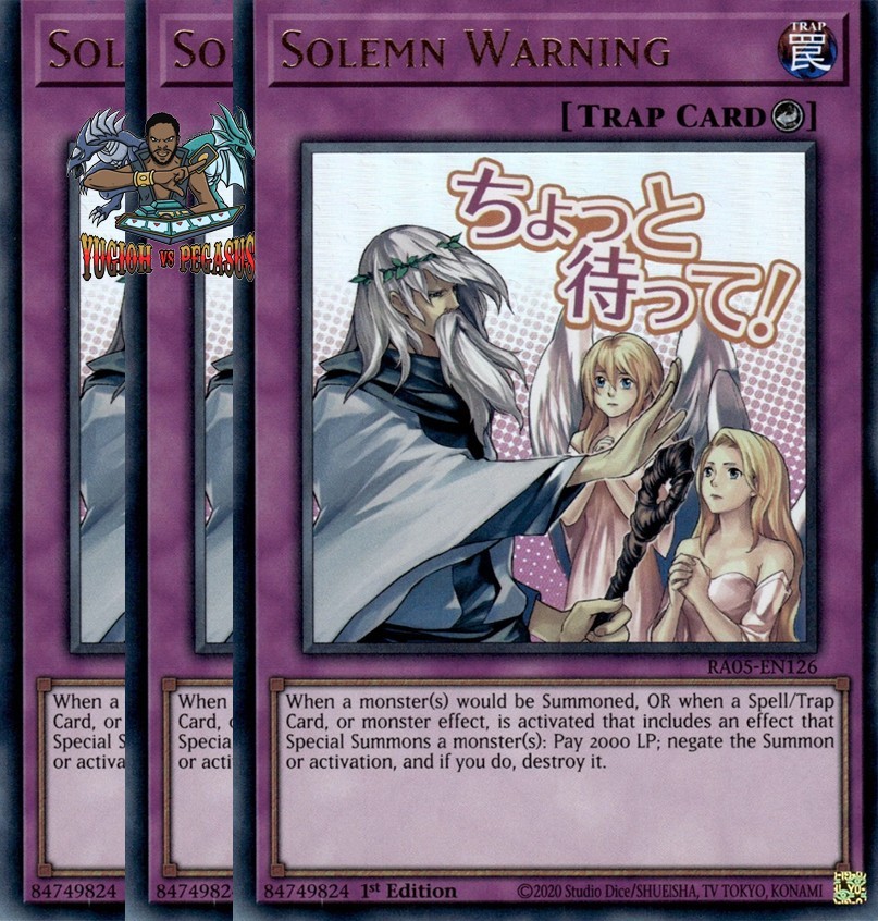 Yugioh 3x Solemn Warning RA05-EN126 Ultra Rare 1st Ed NM