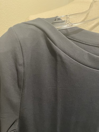 NEW Ann Taylor Large Women Gray Boat Neck T-shirt 3/4 Sleeves Pullover Casual - Picture 3 of 7
