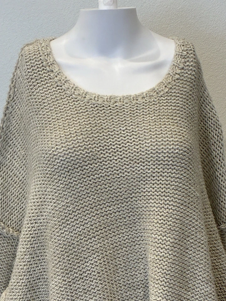Suéter Boho EASEL De Gran Tamaño Desgastado Slouchy Talla M/L Beige Lagenlook Cómodo Foto 2 de 4