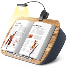 Book Pillow Stand with 6500K Reading Light, Hands Free Book Holder, Comfortab...