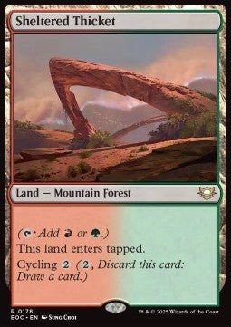 Magic/MTG Sheltered Thicket EOC-178 Rare Englisch Neu