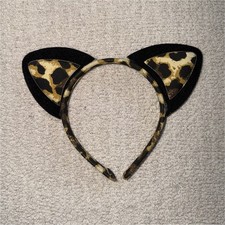 Leopard Print Cat Ear Headband Costume Ears, ...