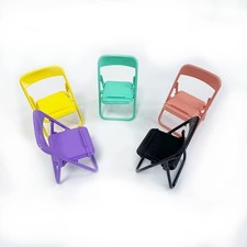 5 Pcs Multicolour Mobile phone holder Simulation Mini Folding Back Small Chair 