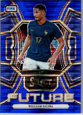 2023-24 Panini Select FIFA - Select Future William Saliba #25 Blue Pulsar Prizm