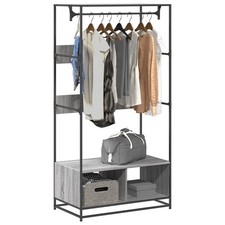 WALPLUS Wardrobe Grey Sonoma 90x50x180cm Clothes Storage Cabinet