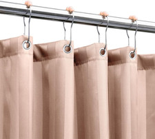 Waterproof Fabric Shower Curtain or Liner with Bottom Weight,72"X72" Ivory Cream