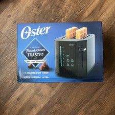 Tostadora digital con pantalla táctil Oster de 2 rebanadas de acero inoxidable con palanca de verificación rápida