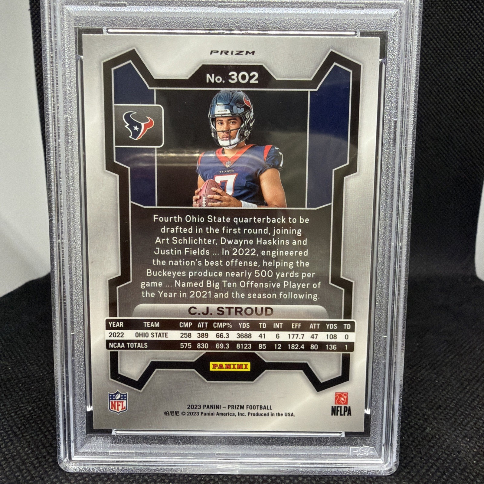 CJ Stroud Rookie Variations 2023 Panini Prizm RC Prizm Silver #302 PSA 10 view 6