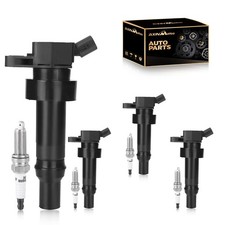 4PCS UF652 Ignition Coil Pack and Spark Plugs Replacement for Hyundai Accent ...