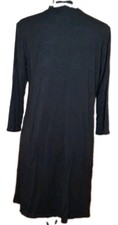 Black Midi Mock Neck Dress Minimalist Dark Academia 90's Vintage Goth Whimsigoth
