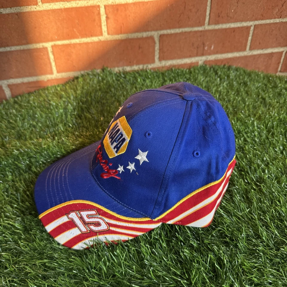 De colección Raro Napa NASCAR # 15 Correa Ajustable Bandera Americana Sombrero Foto 2 de 4