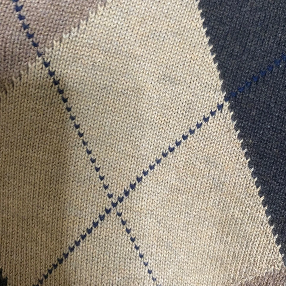 Cutter & Buck Argyle Sweater Mens 3XT Brown Cotton Preppy Old Money Academia - Image 3 of 4