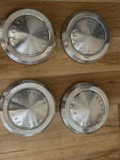 Vintage 1960s Mercury Hubcaps Set Of 4 Dog Dish Center Hubs Silver Vintage 1960s Mercury Hubcaps Set Of 4 Dog Dish Center Hubs Silver