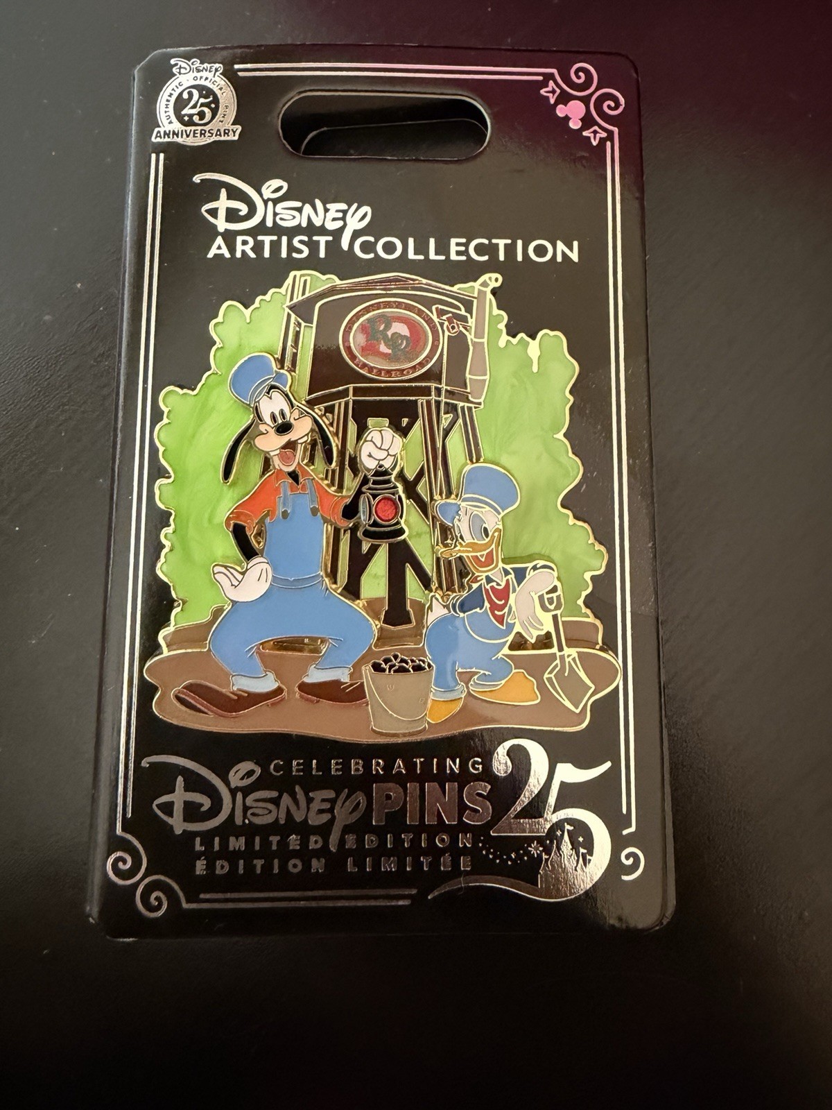 Disney 2025 Artist Series Donald & Goofy Railroad Water Tower Pin LE 1000