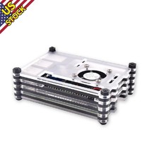 9 Layers Acrylic Transparent Case With Cooling Fan For Raspberry Pi 3B /3B D