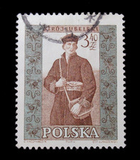 Poland Stamps Sc 894 Regional Costumes Lowicz Man 2 Zloty 1959 Used