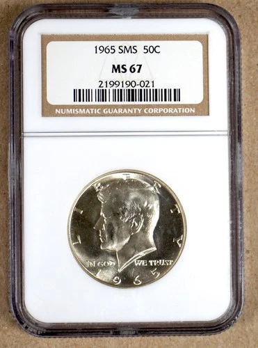 1965 SMS KENNEDY HALF DOLLAR NGC MS67 190021