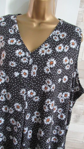 TUYA ● Talla 26 28 ● Blusa Larga Floral Negra Blanca Top Túnica Mujer Damas - Imagen 3 de 5