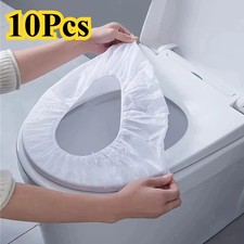10PCS Disposable Toilet Seat Covers Elastic Waterproof Travel Bathroom Mats