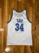 ISAIAH RIDER Champion MINNESOTA TIMBERWOLVES Jersey 44 NBA Garnett Edwards