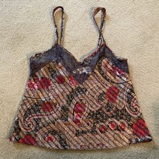 VICTORIA S SECRET GOLD LABEL VINTAGE 1990 s FLORAL PAISLEY CAMISOLE TOP SIZE S