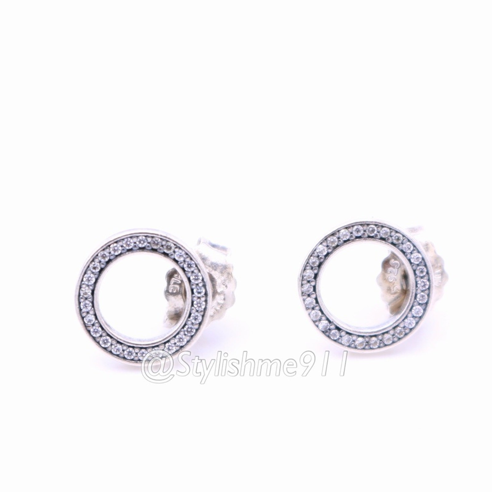 Authentic Pandora Sparkling Circle Stud Earrings - image 5