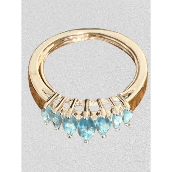 Anillo Piedra Natal Marqués Avon Marzo Aguamarina Foto 3 de 4