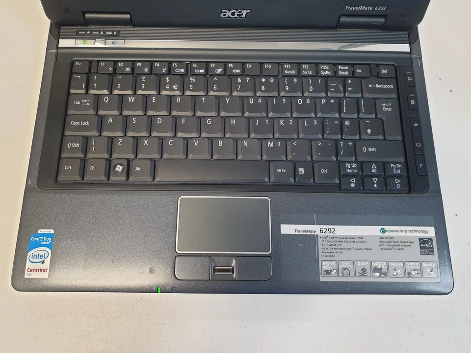 Vintage Acer Travelmate 6292 - 12.1" Laptop - 160GB HDD 2GB RAM Win 7 pro - Image 2 of 4