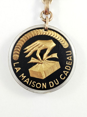 SCHLÜSSELANHÄNGER - Bourbon LA MAISON DU GIFT - Double Face Vintage - 60er Jahre -