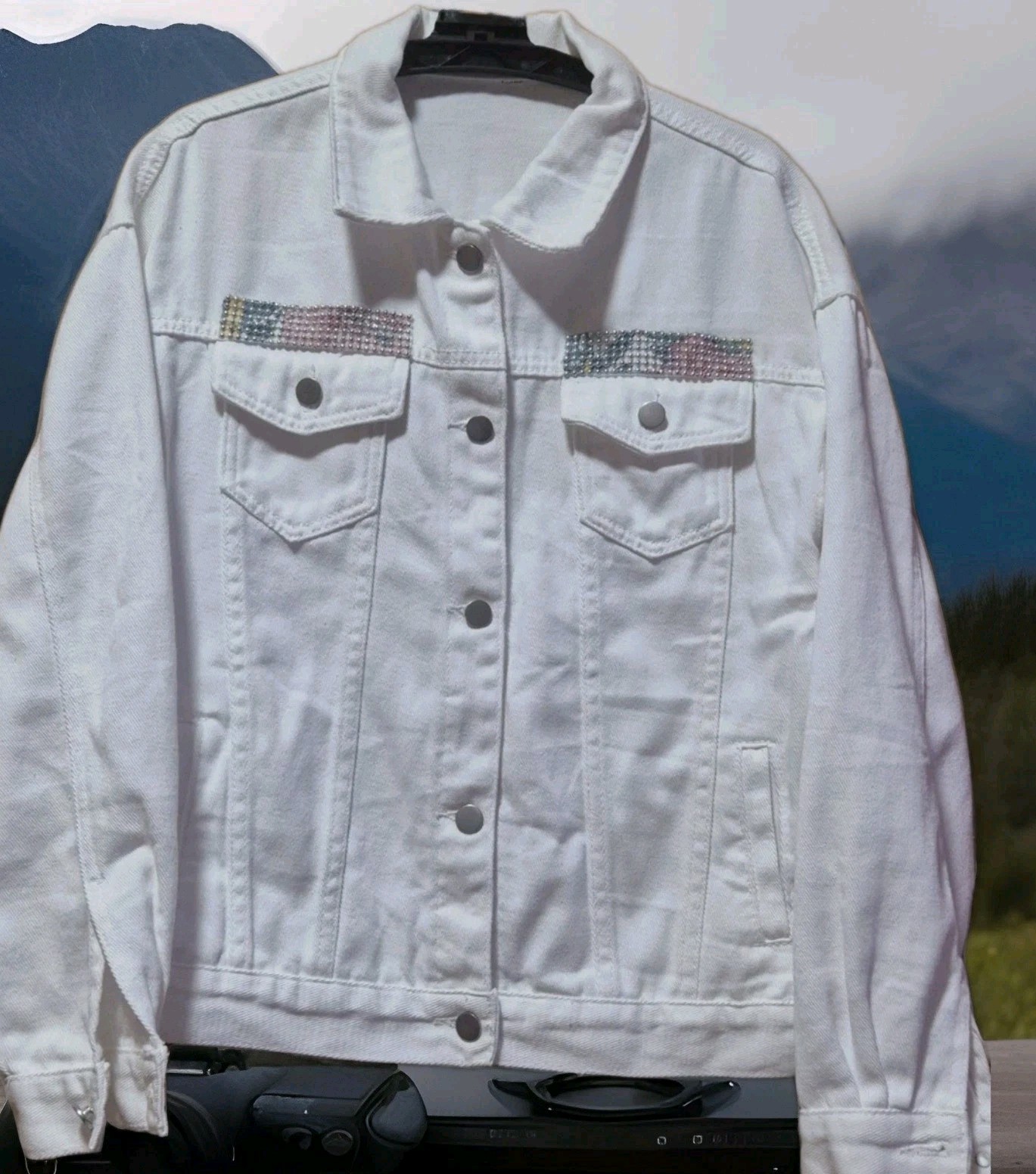 CHAQUETA VAQUERA BLANCA Talla M CUSTOMIZADA