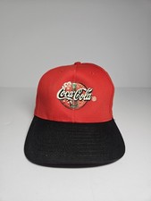 Vintage 90s Coca Cola Hat Riverside Made in USA Two Tone Red Black Strapback