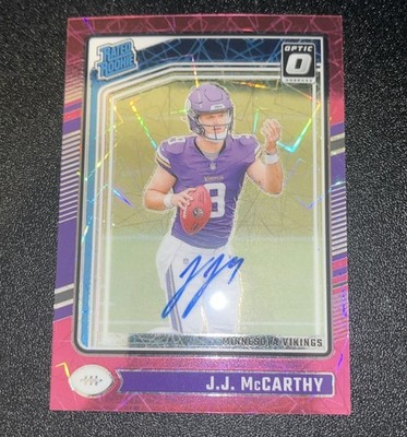 2024 Panini Donruss Pink Velocity Jj McCarthy Auto /50 (RC) READ DESC