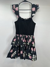 LoveShackFancy Women Black Cocktail Dress 6 Pre Owned with Stain