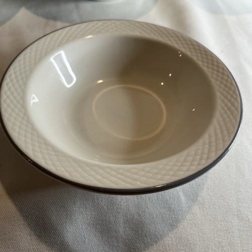 Menge 8 kleine Schüsseln Brot Salat Dessert grau silber Streifen Jackson Custom China - Bild 18 von 20