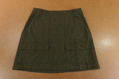 Madewell Womens Size 4 Heather Expedition Green Wool-Blend Cargo Mini Skirt NWT