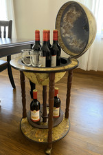 Vintage Wine Bar Antique Globe Drinks Italian Style Minibar Trolley Cabinet Home