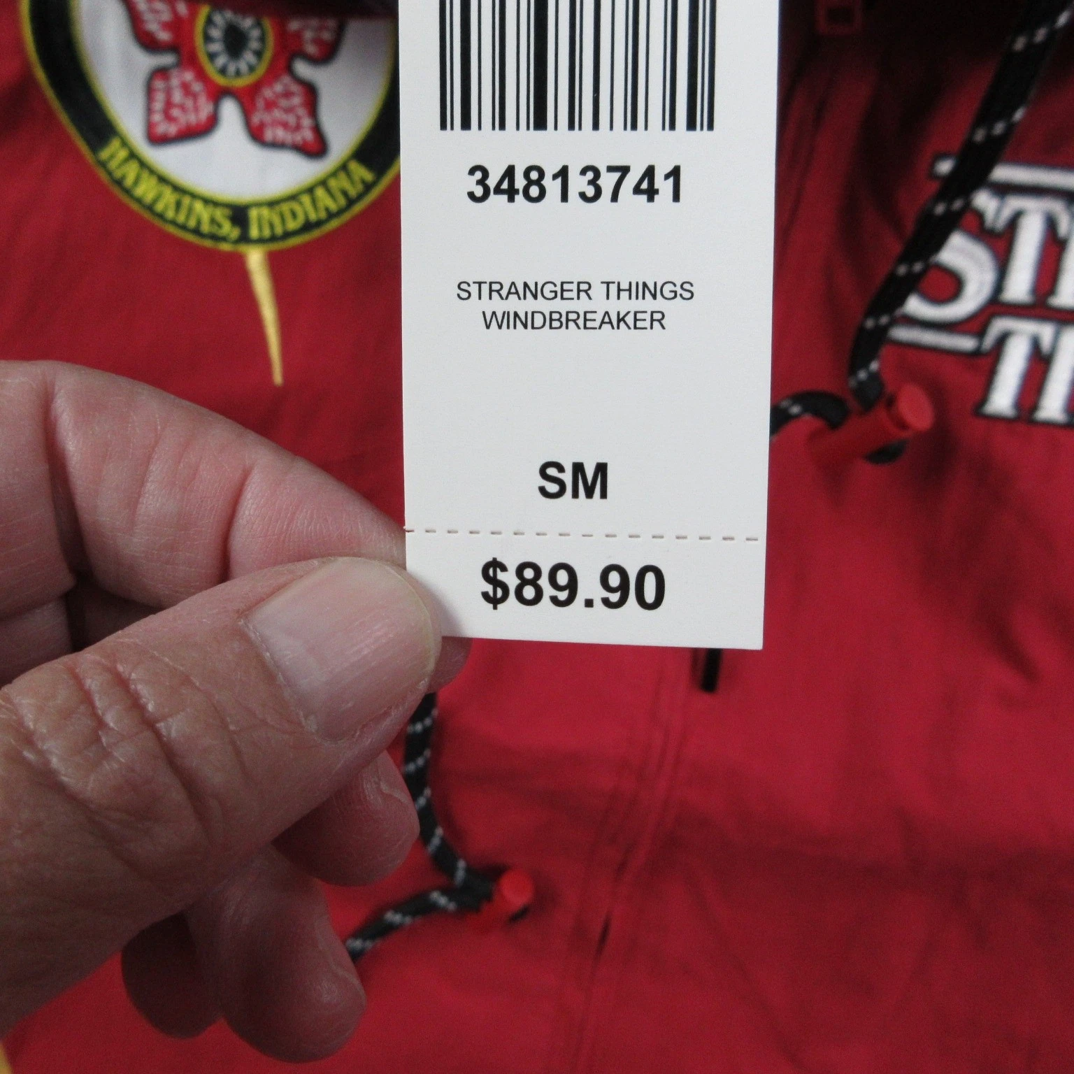 Stranger Things Jacket Mens S Red BoxLunch Windbreaker Hooded Lined Zip NWT image 16