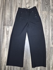 Vintage DSCP Black High Waisted Wide Leg Button Sailor Pants