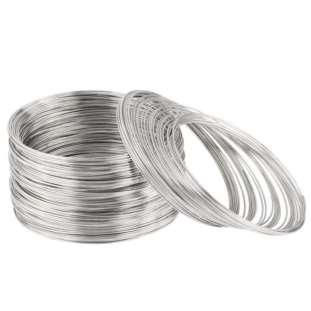 100 Loops Silver Steel Memory Wire 22 Gauge Jewelry Bracelet