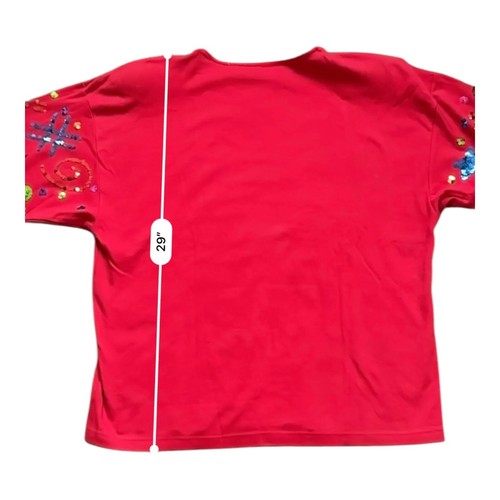 Top donna vintage cache crossing guard scuola insegnante arte paillettes taglia L - Foto 8 di 8