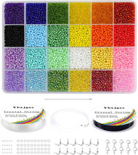 12000 Pcs 3Mm Glass Seed Beads 8/0 Small Craft Beads Friendship Bracelet Kit wit