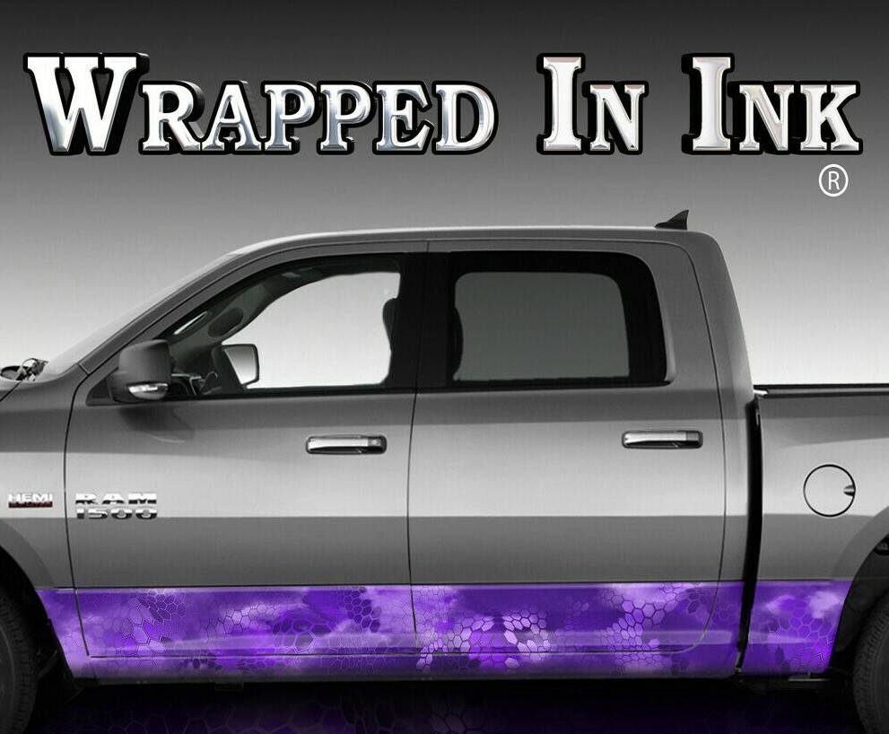 Camo Rocker Wrap Chameleon Purple Truck Side Decal A56RP
