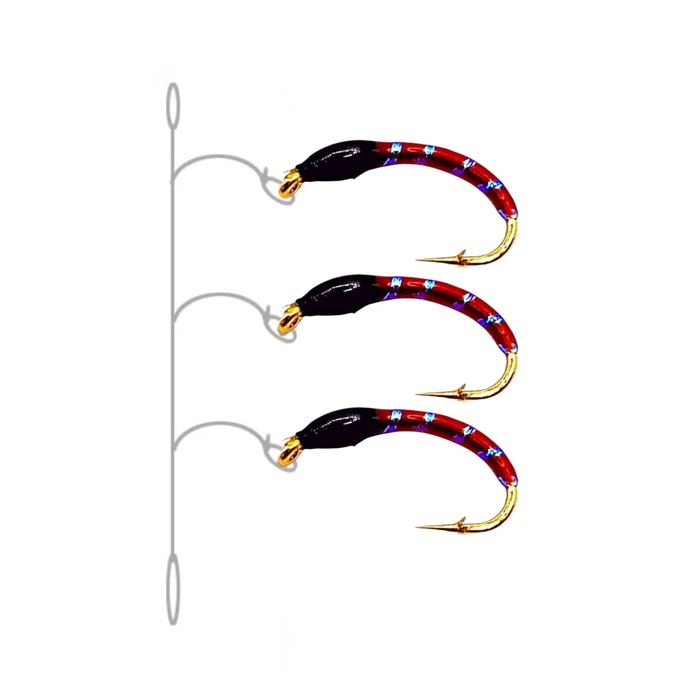 Sehr fängig Hegene „Red & Black Holo“ Gr. 12-16 Renken, Felchen, Saibling - Bild 2 von 3