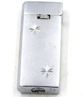 Vintage Scripto Butane Lighter Chrome Sunburst Flip-top