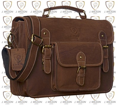 genuine leather messenger bolsa for men padded 14 inch laptop briefcase
