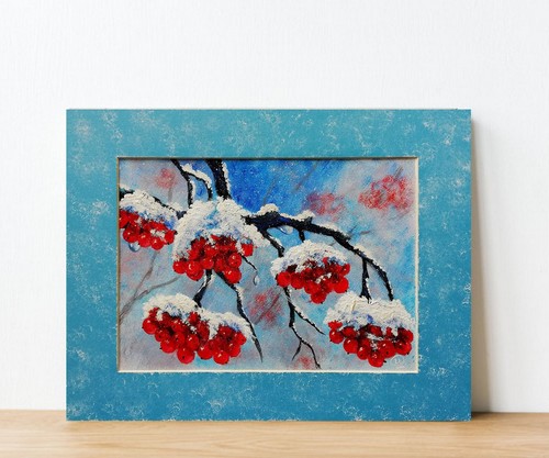 Original Gemälde Landschaft - Weihnachtskunstwerk gerahmt - Winter Wohndeko - Bild 10 von 12